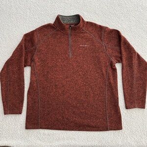 EDDIE BAUER Men’s 1/4  Zip. Burnt Orange Color. Size 2XL. Pre-owned. Excel Cond.